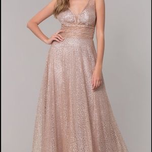 gold glitter formal dress